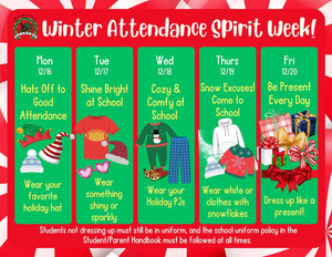 Winter Attendance Spirit Week